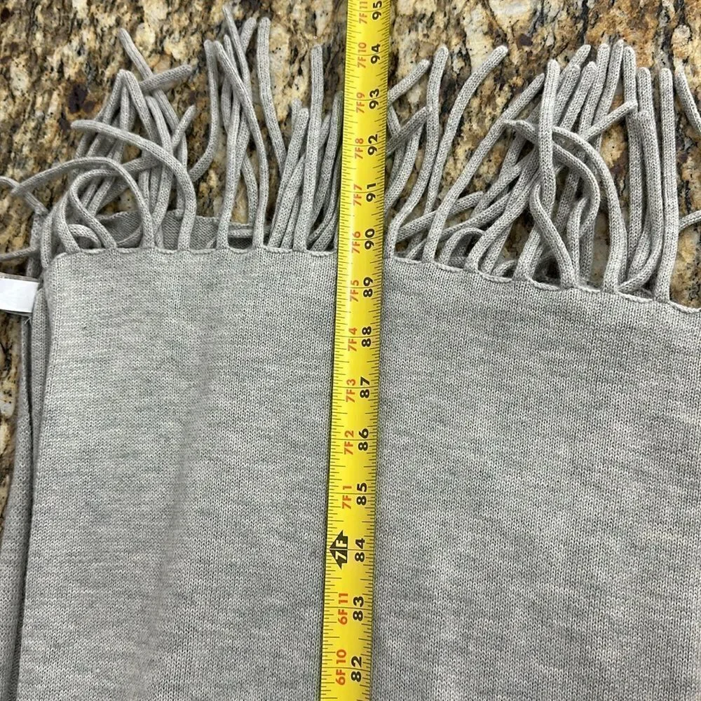 Banana Republic Light Gray Fringe Trim Wool Blend Classic Scarf